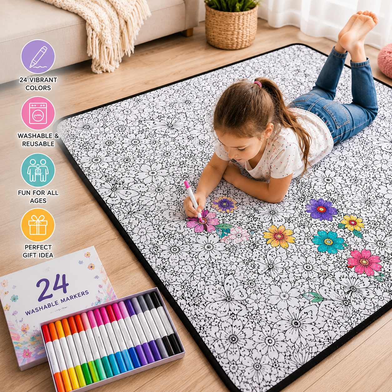 PopEase™ Washable Coloring Blanket